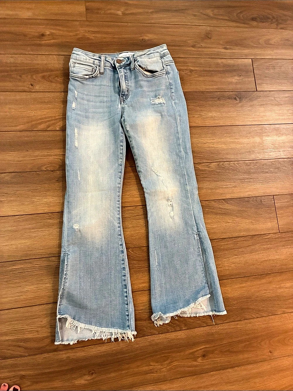 Flying Monkey Y2268 Distressed Flare Jeans in Blue size 26